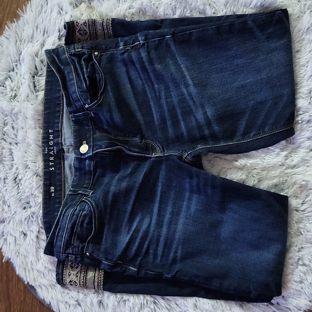 White House Black Market Dark Wash Straight Ankle Jeans